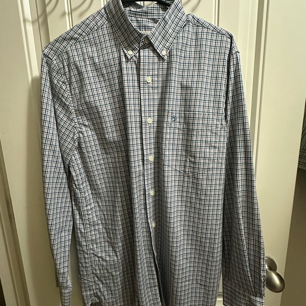Duck Head - Performance Poplin Sport Shirt - Navy/Pink - Small - Open to offers